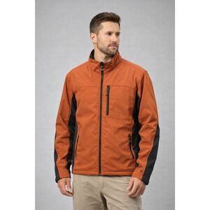 Free Country Full Zip Jacket Water Resistant - Orange & Gray - Men's Size M